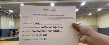 Mount Pleasant High School [Game Day Varsity - Non-Tumble] 2020 UCA Southwest Virtual Regional