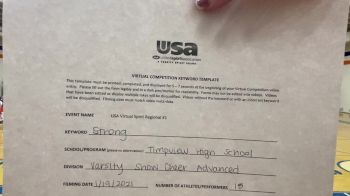 Timpview High School [Varsity Show Cheer Advanced] 2021 USA Virtual Spirit Regional #1