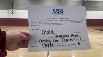 Paramount High School [Varsity - SongPom - Intermediate - Small] 2022 USA Virtual Spirit Regional II