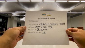 Briarcrest Christian School [Large JH] 2023 UCA & UDA December Virtual Challenge