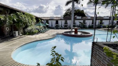 Strolling Through A Beautiful Hotel In Antigua