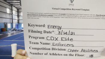 CDX Elite - Enforcers [L2 - CheerABILITIES - Elite] 2021 Beast of The East Virtual Championship