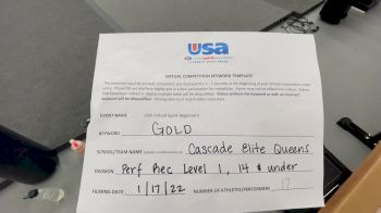 Cascade Elite Cheer [L1 Performance Recreation - 14 and Younger (NON)] 2022 USA Virtual Spirit Regional II