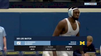 165lbs Match: Kennedy Monday (North Carolina) vs Layne Van Anrooy (Michigan)