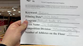 Rockwall-Heath High School [Game Day Cheer - JV/Freshman] 2020 NCA December Virtual Championship