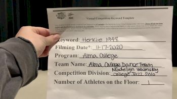 Alma College [Open - Solo] 2020 NDA November Virtual Championship
