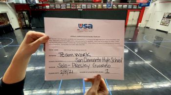 San Clemente High School [Open - Solo] 2021 USA Virtual Dance Winter Series #1