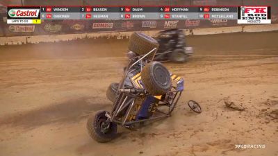 Zach Daum Flips During Wild Last Lap Battle For Midget Win