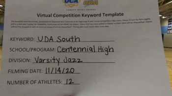 Centennial High School [Varsity - Jazz] 2020 UDA South Virtual Dance Challenge