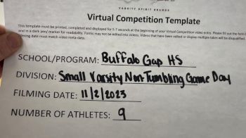 Buffalo Gap High School [Small Varsity Non Tumbling Game Day] 2023 UCA & UDA November Virtual Challenge