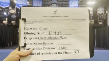 Cheer Athletics - Bobcats [L1 Mini - Medium] 2021 The Regional Summit Virtual Championships