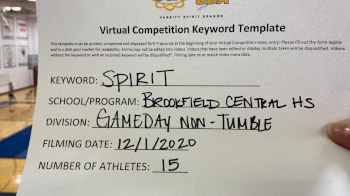 Brookfield Central High School [Game Day Varsity - Non-Tumble] 2020 UCA Milwaukee Virtual Regional