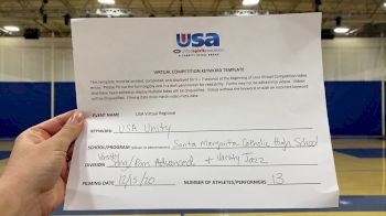 Santa Margarita Catholic High School [Varsity - Song/Pom - Advanced] 2020 USA Virtual Regional