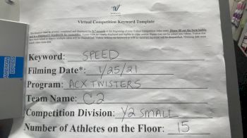 ACX Twisters - C2 [L2 Youth - Small] 2021 Varsity All Star Winter Virtual Competition Series: Event I
