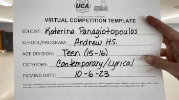 Andrew High School - Katerina Panagiotopoulos [Teen - Solo - Contemporary/Lyrical] 2023 UDA Solo Showdown