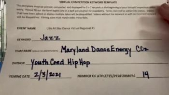 Maryland Dance Energy [Youth Coed - Hip Hop] 2021&nbsp;USA Virtual Spirit Regional #2 and All Star Dance Regional #1