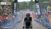 Lauren De Crescenzo celebration across finish line at Unbound 2021