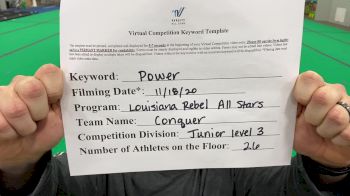 Louisiana Rebel All Stars - Louisiana Rebel All Stars - Conquer [L3 Junior - Medium] Varsity All Star Virtual Competition Series: Event V
