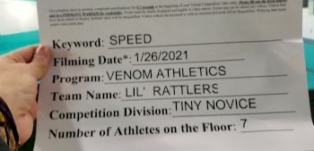 Venom Athletics - Lil Rattlers [L1 Tiny - Novice - Restrictions] 2021 Varsity All Star Winter Virtual Competition Series: Event I