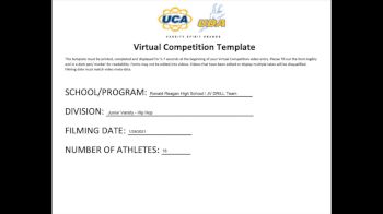 Ronald Reagan High School [Junior Varsity - Hip Hop] 2021 UDA South Spring Virtual Dance Challenge