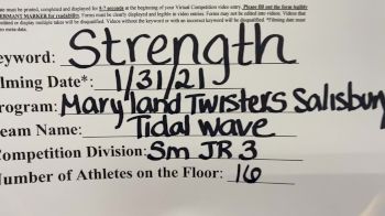 Maryland Twisters Salisbury - Tidal Wave [L3 Junior - Small] 2021 Varsity All Star Winter Virtual Competition Series: Event II