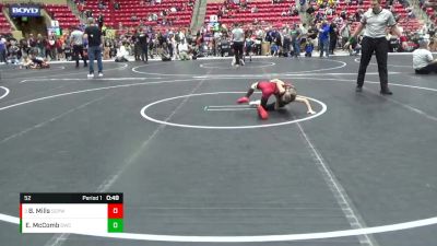 52 lbs Quarterfinal - Bryson Mills, South Central Punisher Wrestli vs Eli McComb, Derby Wrestling Club