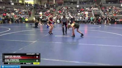 100 lbs Cons. Round 3 - Kobi Streeter, The Wrestling Factory vs Sawyer Nelson, Ubasa Wrestling Academy