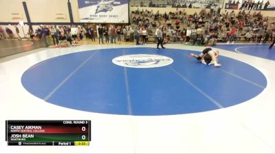 174 lbs Cons. Round 3 - Casey Aikman, North Central College vs Josh Bean, Wartburg