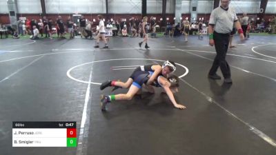 66 lbs Consi Of 4 - Jaxon Perruso, Jersey 74 vs Braden Smigler, Triumph Trained