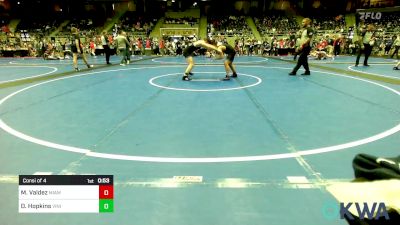 130 lbs Consi Of 4 - Mateo Valdez, Miami Takedown Club vs Dagan Hopkins, Vinita Kids Wrestling