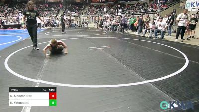 70 lbs Round Of 32 - Ryan Albiston, Geary Youth Wrestling vs Noah Yates, Newcastle Youth Wrestling