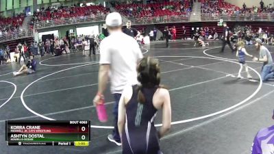 32-38 lbs Semifinal - Korra Crane, Maxwell Jr. Cats Wrestling vs Ashtyn Dostal, Howells-Dodge