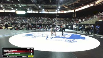 2A 160 lbs Quarterfinal - Ethan Pearson, Nampa Christian vs Colten Gundersen, West Side