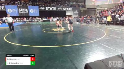 3A 132 lbs Quarterfinal - Joe Showalter, Cheney vs Kayle Bearson, Thomas Jefferson