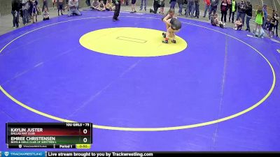 75 lbs Quarterfinal - Kaylin Juster, Dallas Mat Club vs Emree Christensen, Boys & Girls Club Of Western L