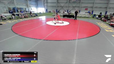 126 lbs 2nd Wrestleback (16 Team) - Hudson Egeberg, North Dakota Blue vs Collier Hartman, Pennsylvania Red