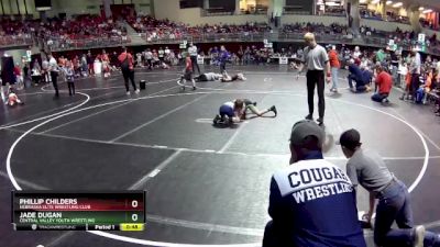 56 lbs Champ. Round 2 - Phillip Childers, Nebraska Elite Wrestling Club vs Jade Dugan, Central Valley Youth Wrestling