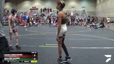 95 lbs Round 4 (6 Team) - Brayden Saleem, Indiana Outlaws vs Lucas Christopher, Untouchables Black