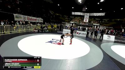 97 lbs Cons. Round 2 - Alekzander Espinoza, California vs Uriah Holiday, Rough House Wrestling