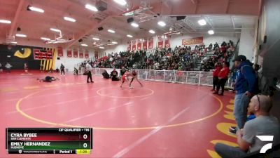 116 lbs Champ. Round 1 - Emily Hernandez, Hueneme vs Cyra Bybee, San Clemente