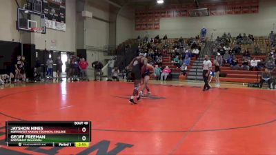 197 lbs Quarterfinal - Jayshon Hines, Northwest Kansas Technical College vs Geoff Freeman, Northeast Oklahoma