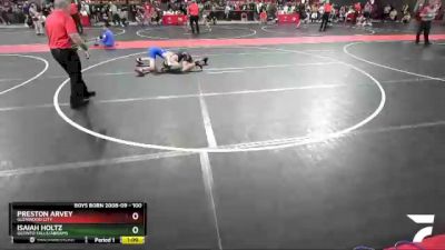 100 lbs Champ. Round 1 - Preston Arvey, Glenwood City vs Isaiah Holtz, Oconto Falls/Abrams