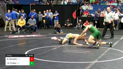 141 lbs Quarterfinal - Bryce Meredith, Wyoming vs Matt Findlay, Utah Valley