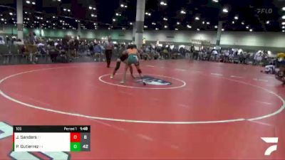 105 lbs Round 3 (8 Team) - Jenesis Sanders, CLAW vs Phoebe Gutierrez, Sunbear Wrestling