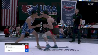 55 kg Quarters - Brady Koontz, Titan Mercury Wrestling Club vs Tirso Lara, TOP GUN Wrestling Club