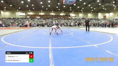 84 lbs 3rd Place - Lucas Reeves, Steel Valley Renegades vs Brandon Avila Ramos, Aniciete Training Club