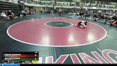 106 lbs Finals (8 Team) - Porter Kossman, Prairie Du Chien vs Grayson Eggum, Stillwater