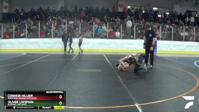 90 lbs Quarterfinal - Oliver Lamiman, Algonac Mat Rats vs Connor Hillier, Northern Region Affiliated