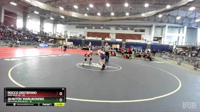 102 lbs Round 1 (3 Team) - Quinton Warlikowski, Ballston Spa Sr HS vs Rocco DeStefano, East Islip HS