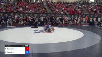 65 kg Quarters - Gabriel Bouyssou, Mayo Quanchi Wrestling Club vs Bo Bassett, Bishop McCort High School Wrestling